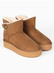 ISLAND BOOT Botki zimowe "Catalina" w kolorze jasnobrązowym rozmiar: 41. Brązowe botki Island Boot, na zimę, bez wzorów, bez obcasa, bez zapięcia. Za 154.07 zł.