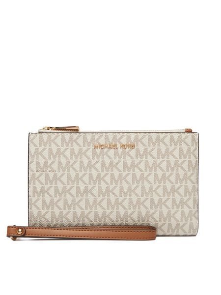 MICHAEL Michael Kors Portfel 32F1GJ6W4B Kremowy. Białe portfele MICHAEL Michael Kors, bez wzorów, ze skóry. Za 629.99 zł.