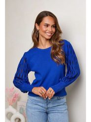 Soft Cashmere Sweter w kolorze niebieskim rozmiar: 34/36. Niebieskie swetry Soft Cashmere, bez wzorów, z kaszmiru, bez ramiączek. Za 151.45 zł.