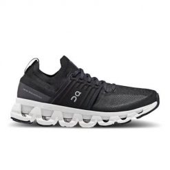 Buty do biegania damskie On Cloudswift 3 W. Czarne obuwie sportowe On, z materiału, bez zapięcia, do biegania. Za 691.55 zł.