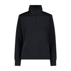 Bluza damska turystyczna CMP 34G4206. Czarne bluzy CMP, s, bez wzorów, z materiału, bez kaptura. Za 269.99 zł.