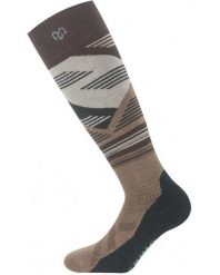 Skarpety merino SIW. Brązowe skarpety LASTING, bez wzorów, z elastanu. Za 91.00 zł.
