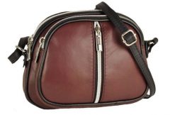 Listonoszka bordowa BARBERINI'S skórzana 03-5. Czerwone torebki klasyczne Barberini's, bez wzorów, ze skóry, na ramię, bez dodatków. Za 172.99 zł.