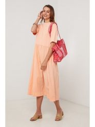 Lin Passion Sukienka w kolorze pomarańczowym rozmiar: 36/38. Pomarańczowe sukienki Lin Passion, bez wzorów, z bawełny, klasyczne, bez kołnierzyka, bez ramiączek, midi. Za 130.99 zł.