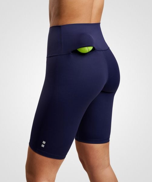 Legginsy do tenisa/padla damskie. Niebieskie legginsy NORDICDOTS, bez wzorów, z materiału. Za 190.00 zł.