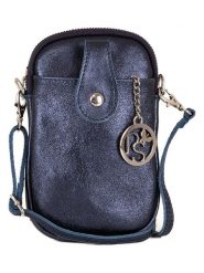 Pia Sassi Skórzana torebka "Serottini" w kolorze granatowym na telefon - 11 x 19 x 2 cm rozmiar: onesize. Niebieskie torby na ramię Pia Sassi, bez wzorów, z materiału, przez ramię, bez dodatków. Za 202.50 zł.