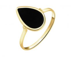 Złoty pierścionek z onyksem syntetycznym - łezka. Żółte pierścionki Apart, z onyksem, złote. Za 949.00 zł.
