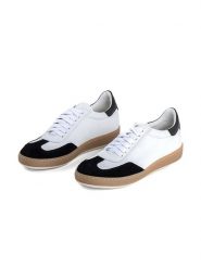 Anna Morellini Skórzane sneakersy "Monina" w kolorze biało-czarnym rozmiar: 41. Białe trampki Anna Morellini, bez wzorów, bez zapięcia. Za 372.47 zł.