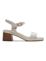 Clarks Skórzane sandały "Jaylan Ray" w kolorze jasnoszarym na obcasie rozmiar: 38. Szare sandały Clarks, bez wzorów, z otwartym noskiem, bez obcasa, na koturnie, bez zapięcia. Za 188.40 zł.