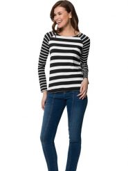 Heine Koszulka w kolorze czarno-białym rozmiar: 48. Czarne bluzki Heine, bez wzorów, bez kołnierzyka, bez ramiączek. Za 39.99 zł.