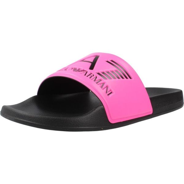 Sandały EA7 BY EMPORIO ARMANI SCARPE BEACHWEAR Rose. Czerwone sandały EA7 Emporio Armani, bez wzorów, z syntetyku, bez obcasa, bez zapięcia. Za 139.99 zł.