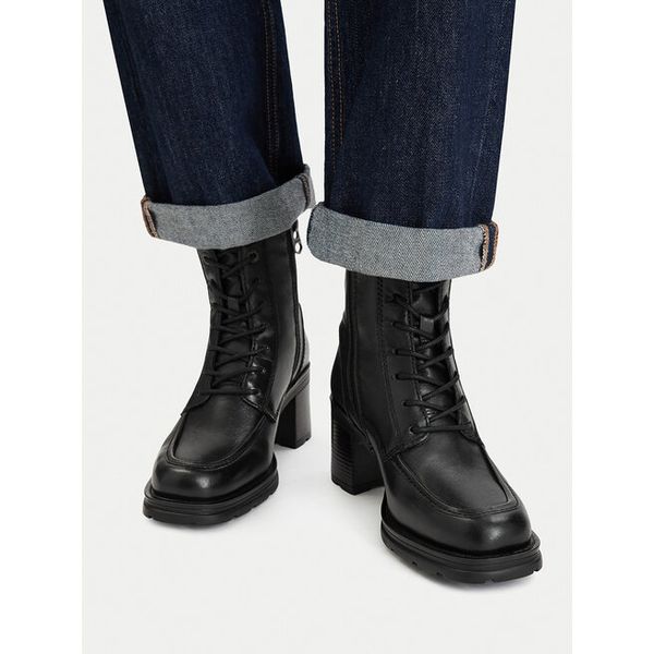 Botki G-Star. Czarne botki G-Star, bez wzorów, bez obcasa, na słupku, bez zapięcia. Za 399.99 zł.