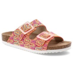 Pomarańczowe Klapki S.Barski Stylowe Neonowe Obuwie Damskie. Brązowe klapki S.BARSKI, bez wzorów, z jeansu, bez obcasa. Za 79.99 zł.