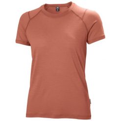 T-shirt damski Helly Hansen Durawool. Brązowe t-shirty Helly Hansen, bez wzorów, bez kołnierzyka, bez ramiączek. Za 390.00 zł.