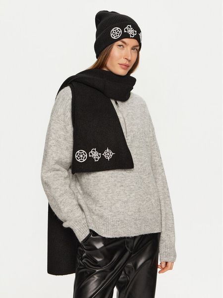 Guess Czapka AW5177 POL01 Czarny. Czarne czapki Guess, z aplikacjami. Za 119.99 zł.