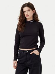Calvin Klein Jeans Bluzka J20J224763 Czarny Regular Fit. Czarne bluzki Calvin Klein Jeans, l, bez wzorów, z jeansu, bez kołnierzyka, bez ramiączek. Za 149.99 zł.