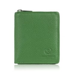 Portfel damski skórzany na suwak zielony RFID Paolo Peruzzi T-139-GB. Zielone portfele bez wzorów, ze skóry. Za 89.00 zł.