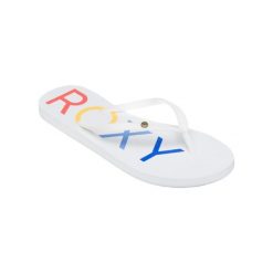 Sandały dla Kobiety SANDY Biały. Białe sandały Roxy, bez wzorów, z gumy, bez obcasa, bez zapięcia. Za 79.99 zł.