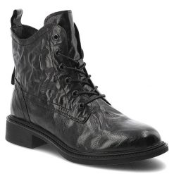 Czarne Botki Artiker Modne Obuwie Damskie. Czarne botki Artiker, bez wzorów, ze skóry, bez obcasa, na obcasie, bez zapięcia. Za 263.99 zł.