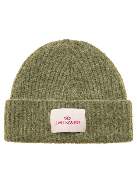 Zwillingsherz Czapka w kolorze zielonym rozmiar: onesize. Zielone czapki Zwillingsherz, bez wzorów, z materiału. Za 149.31 zł.