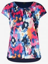 More & More Koszulka w kolorze granatowym ze wzorem rozmiar: 38. Niebieskie bluzki More & More, bez wzorów, bez kołnierzyka, bez ramiączek. Za 79.40 zł.