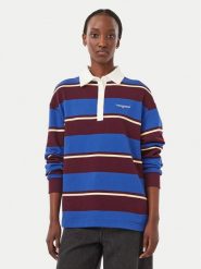 Tommy Jeans Polo Script Rugby DW0DW23303 Niebieski Relaxed Fit. Niebieskie koszulki polo Tommy Jeans, s, bez wzorów, z bawełny, bez kołnierzyka, bez ramiączek. Za 449.99 zł.