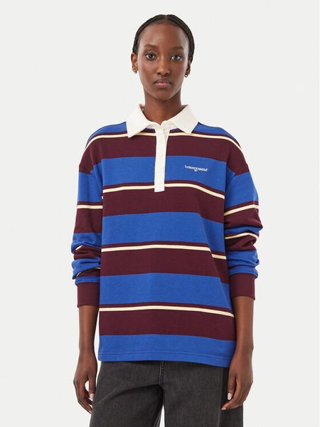 Tommy Jeans Polo Script Rugby DW0DW23303 Niebieski Relaxed Fit. Niebieskie koszulki polo Tommy Jeans, s, bez wzorów, z bawełny, bez kołnierzyka, bez ramiączek. Za 449.99 zł.