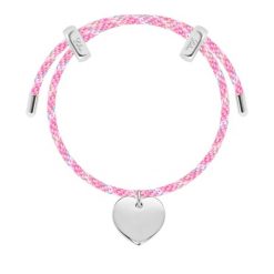 Bransoletka Liana wielokolorowa różowa z posrebrzanym sercem. Czerwone bransoletki Lilou, posrebrzane. Za 278.00 zł.