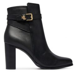 Botki LAUREN RALPH LAUREN. Czarne botki Lauren Ralph Lauren, bez wzorów, bez obcasa, na słupku, bez zapięcia. Za 1,199.00 zł.