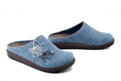 BEFADO 155D 188 niebieski, kapcie damskie. Niebieskie obuwie domowe Befado, bez wzorów, bez zapięcia. Za 94.99 zł.