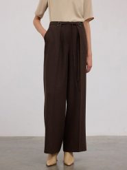 BGN Spodnie w kolorze brązowym rozmiar: 40. Brązowe spodnie materiałowe BGN, na imprezę, bez wzorów, z materiału, z podwyższonym stanem. Za 180.06 zł.