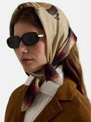 Polo Ralph Lauren Apaszka 455P04665001 Beżowy. Brązowe rękawiczki Polo Ralph Lauren, bez wzorów, z wełny. Za 529.99 zł.