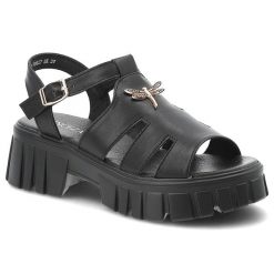 Sandały damskie Vinceza, cholewka ze skóry naturalnej pasek wokół kostki odkryty przód na solidnej podeszwie, czarne, 79627. Czarne sandały VINCEZA, bez wzorów, ze skóry, bez obcasa, na obcasie, bez zapięcia. Za 159.00 zł.