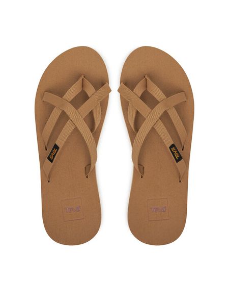 Teva Japonki Olowahu 6840 Brązowy. Brązowe klapki Teva, bez wzorów, z materiału, bez obcasa. Za 136.99 zł.