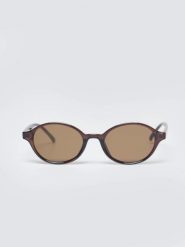 Okulary przeciwsłoneczne damskie brązowe Narani 803. Brązowe okulary przeciwsłoneczne Big Star, bez wzorów, z denimu, eleganckie, okrągłe. Za 79.99 zł.