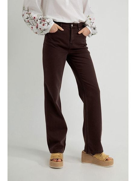 Josephine & Co Spodnie "Serge" w kolorze ciemnobrązowym rozmiar: 42. Brązowe spodnie materiałowe Josephine & Co, bez wzorów, z materiału. Za 243.64 zł.