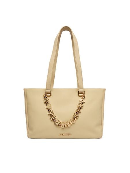LOVE MOSCHINO Torebka JC4153PP1OL1712A Beżowy. Brązowe shopper Love Moschino, bez wzorów, ze skóry, bez dodatków. Za 1,399.00 zł.