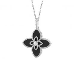 Naszyjnik z mosiądzu rodowany z agatem i cyrkoniami. Naszyjniki Artelioni, z cyrkonią, z mosiądzu. Za 259.00 zł.