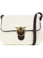 Pinko Torebka w kolorze kremowo-czarnym - 28 x 21 x 12 cm rozmiar: onesize. Brązowe torby na ramię Pinko, bez wzorów, z materiału, na ramię, bez dodatków. Za 1,166.80 zł.