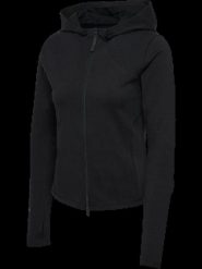 Hummel damska bluza z kapturem rozpinana z elastycznej bawełny – BLACK. Czarne bluzy sportowe Hummel, l, bez wzorów, z bawełny, z kapturem. Za 238.00 zł.
