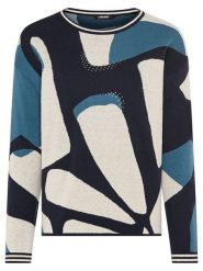 Olsen Sweter w kolorze niebiesko-granatowo-beżowym rozmiar: 36. Brązowe swetry Olsen, bez wzorów, bez ramiączek. Za 117.99 zł.