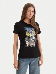 DKNY T-Shirt P61M0WNA Czarny Regular Fit. Czarne t-shirty DKNY, m, bez wzorów, z bawełny, bez kołnierzyka, bez ramiączek. Za 389.99 zł.