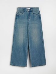 Jeansy baggy z efektem sprania - turkusowy. Niebieskie jeansy Sinsay, bez wzorów. Za 69.99 zł.