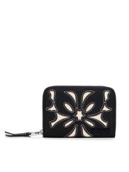 Desigual Mały Portfel Damski Sybilla Marisa 24WAYP08 Czarny. Czarne portfele Desigual, bez wzorów, ze skóry. Za 129.99 zł.