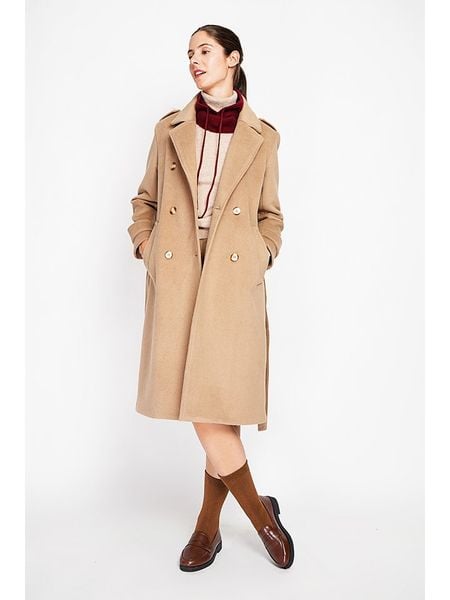 ASSUILI Płaszcz przejściowy w kolorze beżowym rozmiar: 42. Brązowe płaszcze Assuili, z aplikacjami, z tkaniny, bez kaptura. Za 434.99 zł.