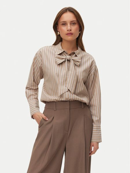 Vero Moda Koszula Islunn 10342449 Beżowy Regular Fit. Brązowe koszule Vero Moda, l, bez wzorów, z bawełny, bez kołnierzyka, bez ramiączek. Za 179.99 zł.