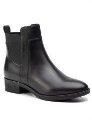 Geox Botki D Felicity G D94G1G 00043 C9999 Czarny. Czarne botki Geox, bez wzorów, ze skóry, bez obcasa, na płaskiej podeszwie, bez zapięcia. Za 589.99 zł.