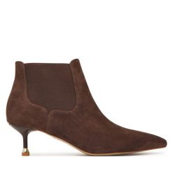 Botki Liu Jo. Brązowe botki Liu Jo, bez wzorów, bez obcasa, na szpilce, bez zapięcia. Za 829.99 zł.