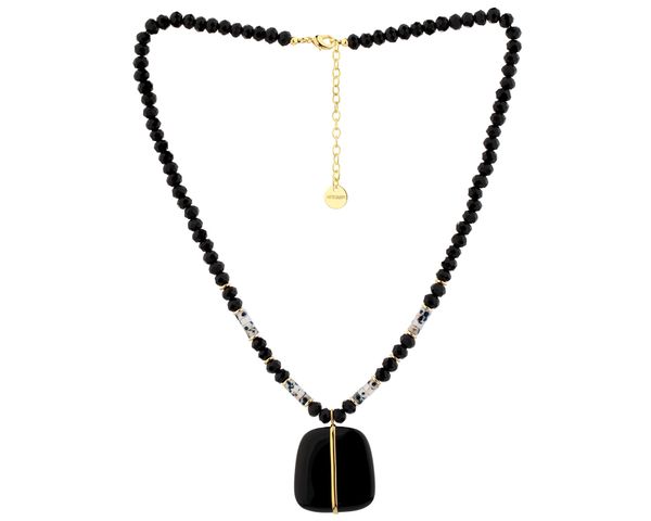 Naszyjnik z mosiądzu pozłacany z agatami i jaspisami. Naszyjniki Artelioni, z jaspisem, pozłacane. Za 399.00 zł.