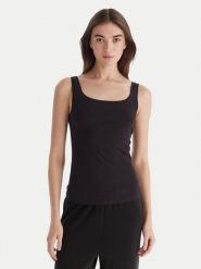 Hunkemöller Top Singlet 302809 Czarny Slim Fit. Czarne topy Hunkemöller, s, bez wzorów, z bawełny, bez kołnierzyka, bez ramiączek. Za 79.99 zł.